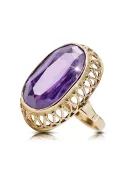 14k żółte złoto Aleksandryt Pierścionek Styl Vintage vrc129y